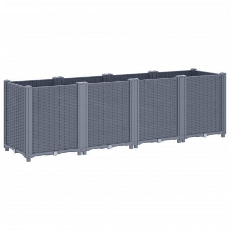 Garden Planter Grey 160x40x53 cm PP