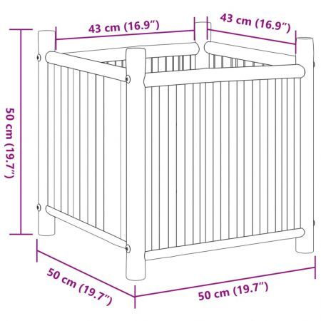 Planter 50x50x50 cm Bamboo