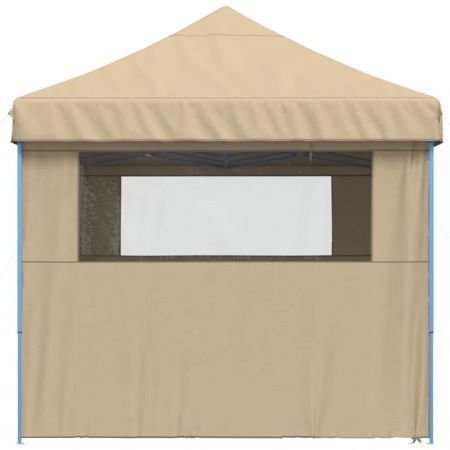 Foldable Party Tent Pop-Up with 4 Sidewalls Beige