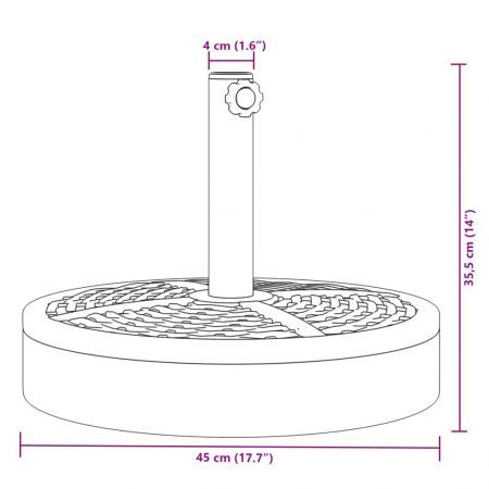 Parasol Base for Ø38 / 48 mm Poles 25 kg Round