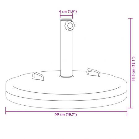 Parasol Base with Handles for Ø38 / 48 mm Poles 25 kg Round