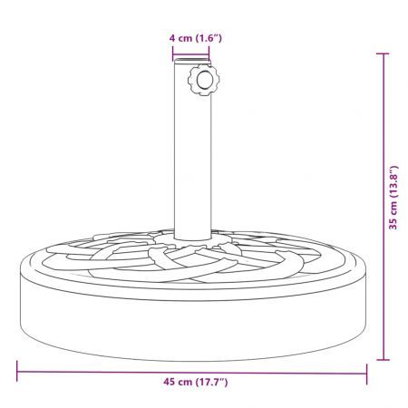 Parasol Base for Ø38 / 48 mm Poles 25 kg Round