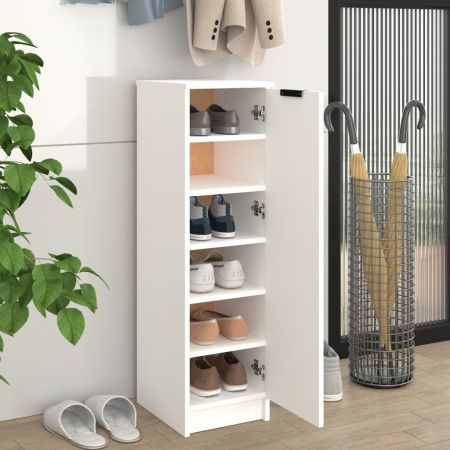 Shoe Cabinet White 30x35x100 cm Engineered Wood