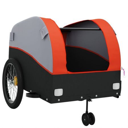 Bike Trailer Black and Orange 45 kg Iron