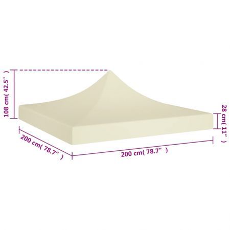 Party Tent Roof 2x2 m Cream 270 g/m²