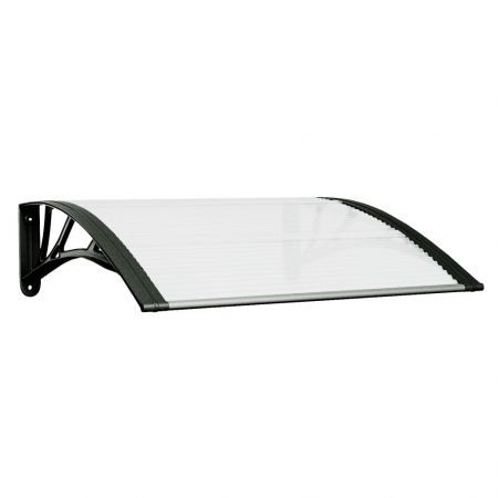 Door Canopy Black and Transparent 80x75 cm Polycarbonate