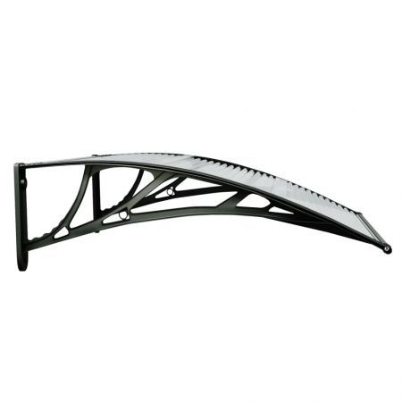 Door Canopy Black and Transparent 80x75 cm Polycarbonate