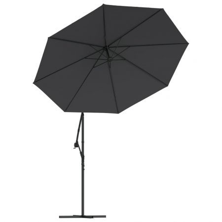 Cantilever Umbrella with LED Lights and Steel Pole 300 cm Black