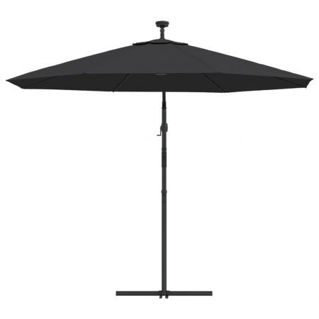 Cantilever Umbrella with LED Lights and Steel Pole 300 cm Black