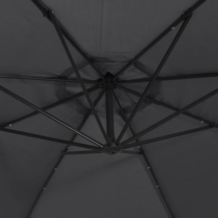 Cantilever Umbrella with LED Lights and Steel Pole 300 cm Black