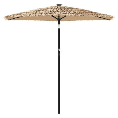 Garden Parasol with Steel Pole Brown 268x268x226 cm