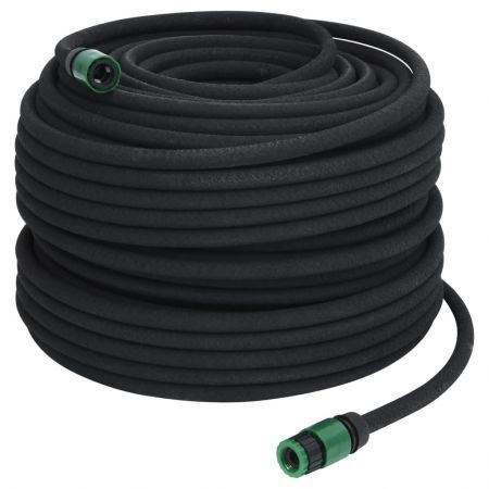 Garden Soaker Hose Black 0.6" 100 m Rubber