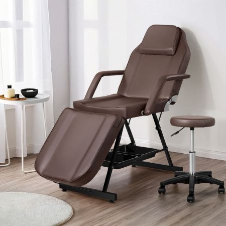 Zenses Massage Table Adjustable Salon Bed Chair 3-Fold Brown