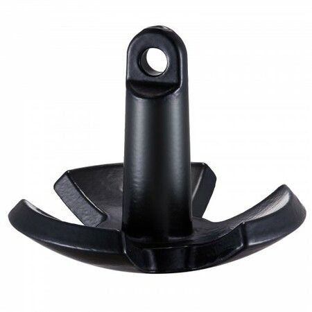 River Anchor, 12 LBS Boat Anchor Cast Iron Black Vinyl-Coated with Shackle, Marine Grade Mushroom Anchor for Boats Up To 10 ft, Impressive Holding Power in River and Mud Bottom Lakes