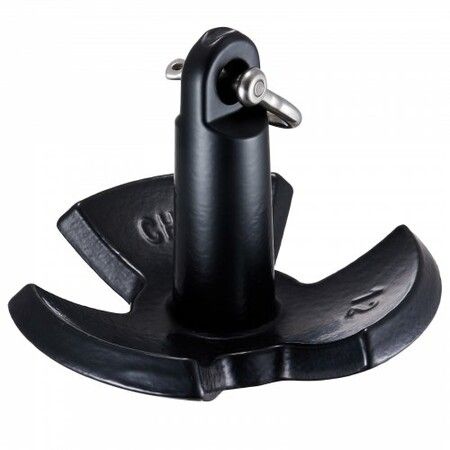 River Anchor, 12 LBS Boat Anchor Cast Iron Black Vinyl-Coated with Shackle, Marine Grade Mushroom Anchor for Boats Up To 10 ft, Impressive Holding Power in River and Mud Bottom Lakes