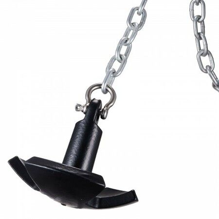 River Anchor, 12 LBS Boat Anchor Cast Iron Black Vinyl-Coated with Shackle, Marine Grade Mushroom Anchor for Boats Up To 10 ft, Impressive Holding Power in River and Mud Bottom Lakes