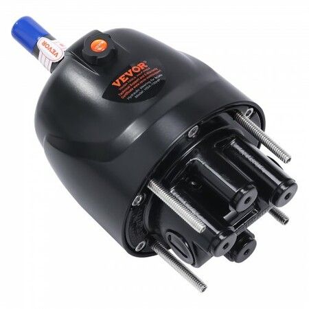 Hydraulic Outboard Steering Pump, 1.4 Cubic Inches, 150HP Front Mount Hydraulic Helm Pump with Two-Way Lock Cylinder Stainless Steel ORB Fittings, for Single Station Single-Engine Boats