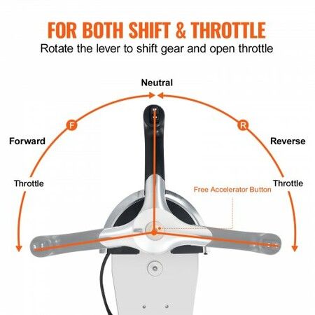 Boat Throttle Control, 8M0059686 Top-Mounted Outboard Remote Control Box for Mercury PT 2-Stroke, Marine Throttle Control Gear Box with Power Trim Switch