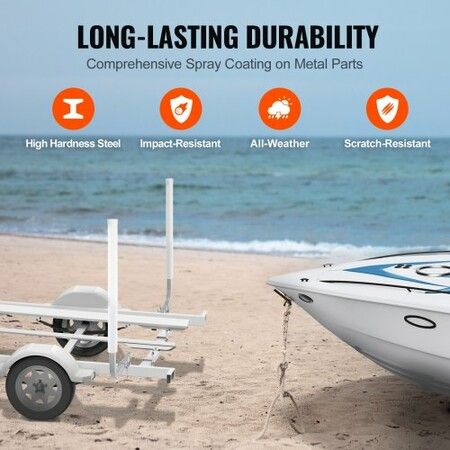 Boat Trailer Guide, 1.2M Adjustable Design Trailer Guide Poles, 2PCS Rustproof Galvanized Steel Trailer Guide ons, Trailer Guides with PVC Pipes, for Ski Boat, Fishing Boat or Sailboat Trailer