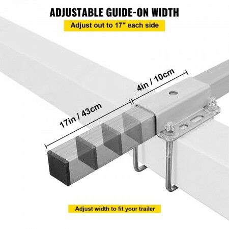 Boat Trailer Guide on, 24\", One Pair Trailer Pontoon Bunk Board Guide-ons, Steel Trailer Guides, Complete Mounting Accessories Included, for Ski Boat, Fishing Boat or Sailboat Trailer