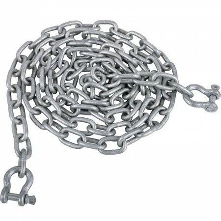 Anchor Chain, 10\' x 5/16\" Galvanized Steel Chain, 3/8\" Anchor Chain Shackle, 11650lbs Anchor Lead Chain Breaking Load, 9460lbs Anchor Chain Shackle Breaking Load, Anchor Chain for Boats, Ship