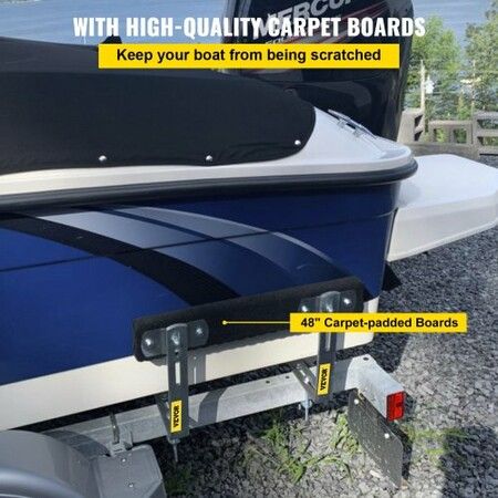 Boat Trailer Guide-ons, 1219 mm, 2 PCS Rustproof Steel Trailer Guide ons, Trailer Guides with Carpet-Padded Boards, Mounting Parts Included, for Ski Boat, Fishing Boat or Sailboat Trailer