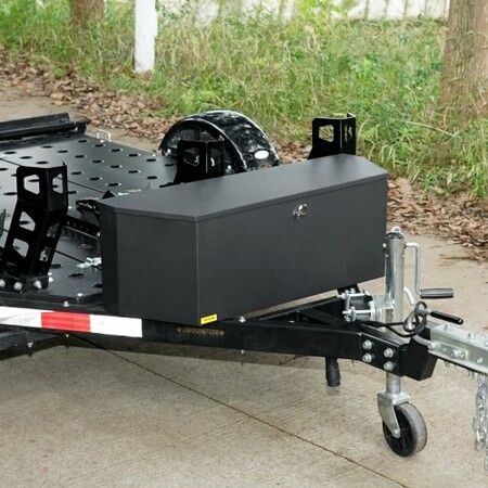 Trailer Tongue Box, Carbon Steel Tongue Box Tool Chest, Heavy Duty Trailer Box Storage with Lock and Keys, Utility Trailer Tongue Tool Box for Pickup Truck Bed, RV Trailer, 91.44cmx30.48 cmx30.4,36"x12"x12"