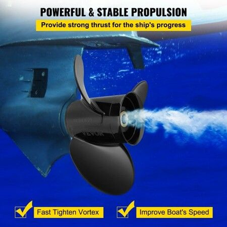 Outboard Propeller, Replace for OEM 3817469, 3-Blade 14 1/4 x 21 Pitch Aluminium Boat Propeller, Compatible with Volvo Penta SX Drive All Models, with 19 Tooth Splines, RH