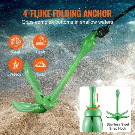 Kayak Anchor Kit 3.5 lb Paddle Board Anchor Kit with 26.2 ft Rope and Buoy