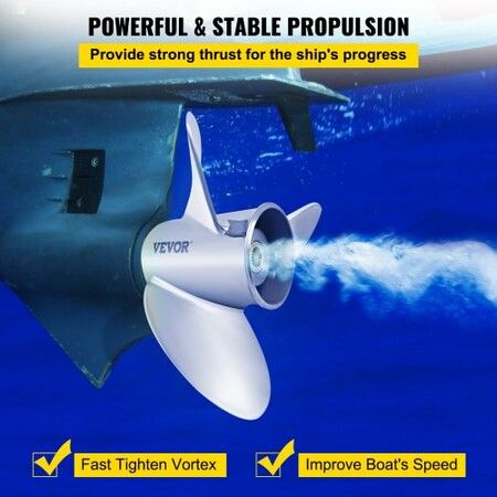 Outboard Propeller, Replace for OEM 3860709, 3-Blade 14.5\" x 21\" Pitch Steel Boat Propeller, Compatible with Volvo Penta SX Drive All Models, with 19 Tooth Splines, RH