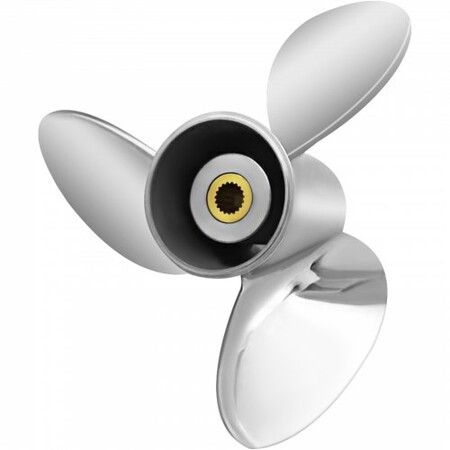 Outboard Propeller, Replace for OEM 3860709, 3-Blade 14.5\" x 21\" Pitch Steel Boat Propeller, Compatible with Volvo Penta SX Drive All Models, with 19 Tooth Splines, RH