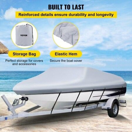 25-28 FT Trailerable Boat Cover Waterproof Heavy Duty V-Hull Fish Runabout