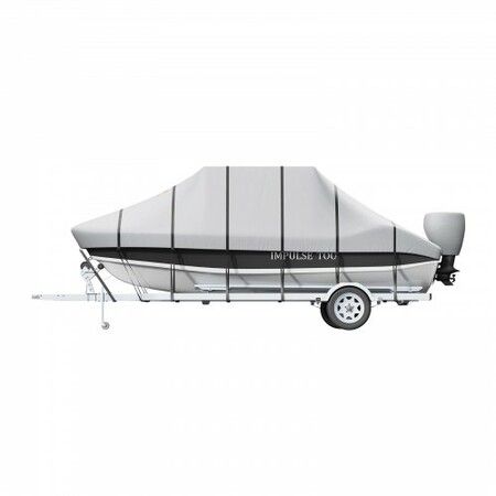 T Top Boat Cover, 24'-26' Waterproof Trailerable T-Top Boat Cover, 600D Marine Grade PU Oxford, with Windproof Buckle Straps, for Center Console Boat with T Top Roof, Fits 24'-26'L x 106"W, Grey