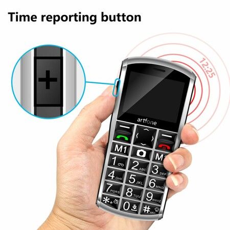 4G VoLTE One Click Unlock Big Button Large Fonts Senior Elderly Mobile Phone High Volume Speakers SOS Button USB C Powered 1400mAh Battery Sliver