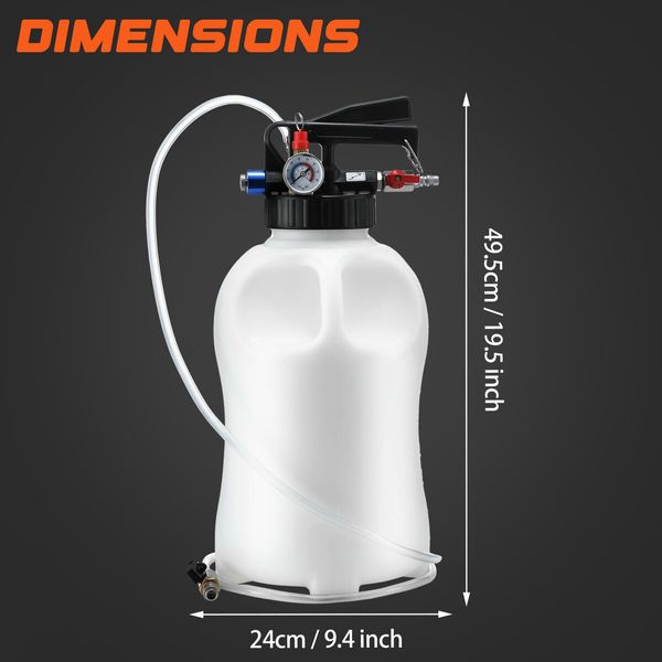 10L Transmission Oil Filling System Liquid Transfer Fluid Pump Tool Dispenser Pneumatic Gearbox Filler Extractor Automotive 15 ATF Refill Adapters