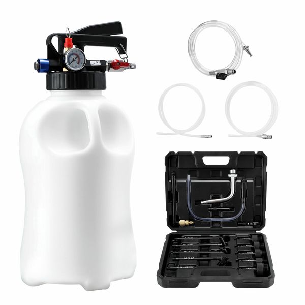 10L Transmission Oil Filling System Liquid Transfer Fluid Pump Tool Dispenser Pneumatic Gearbox Filler Extractor Automotive 15 ATF Refill Adapters