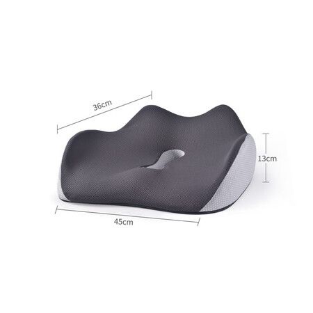 Large Memory Seat Cushion for Office Chair,Pressure Relief Sciatica,Ergonomic Non-Slip Coccyx Pad Comfortable for Long Sitting, for Office Chair,Car (Gray)