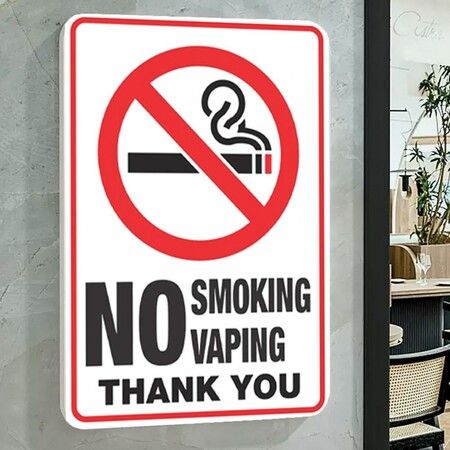 5 Pack No Smoking Vaping Sign Sticker UV Protected Indoor Outdoor Business Safety Signs