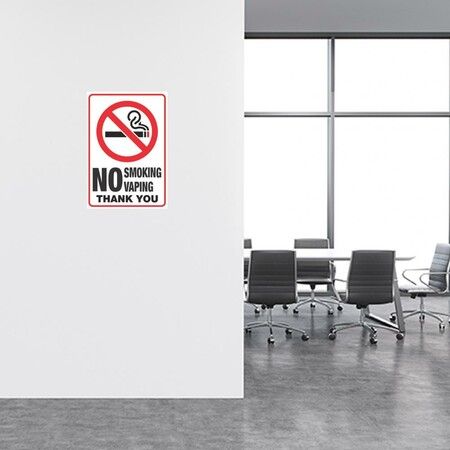 5 Pack No Smoking Vaping Sign Sticker UV Protected Indoor Outdoor Business Safety Signs