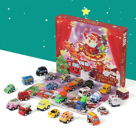 Advent Calendar 2024 for Kids 24 Days Christmas Countdown Calendar with Cute Pull-Back Cars Vehicles Holiday Gift Christmas Holiday Gnome Calendar Gift