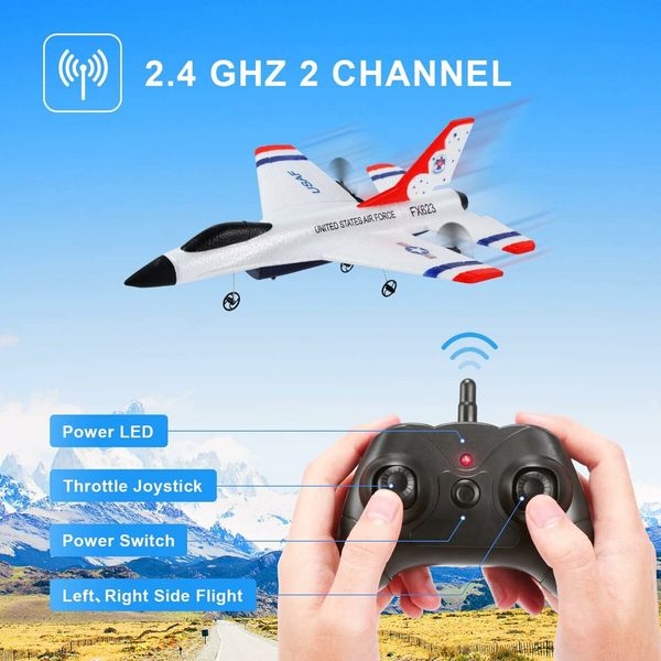 Remote Control Airplanes, 2.4 Ghz RC Glider with Smart Gyroscope System, Easy to Fly RC Fighter for Beginner Kids