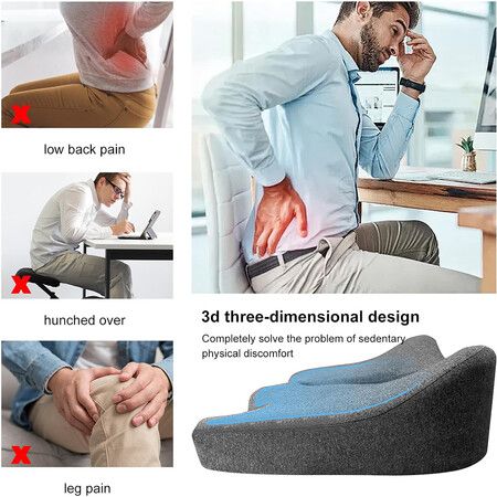 Memory Cotton Seat Cushion, Pressure Relief for Office Chairs, for Senior Citizen,Pressure Relief Cushions for Sitting (Dark Gray)