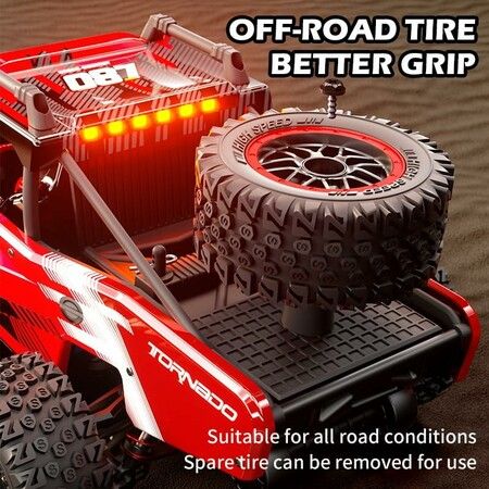 1:14 4WD RC Truck  2.4GHz  Remote Control LED HEAD LIGHTS Toy Cars Off Road Vehicle Climbing Racing OffRoad  All Terrain Monster TruckDual Batteries