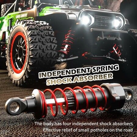 1:14 4WD RC Truck  2.4GHz  Remote Control LED HEAD LIGHTS Toy Cars Off Road Vehicle Climbing Racing OffRoad  All Terrain Monster TruckDual Batteries