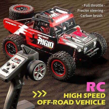 1:14 4WD RC Truck  2.4GHz  Remote Control LED HEAD LIGHTS Toy Cars Off Road Vehicle Climbing Racing OffRoad  All Terrain Monster TruckDual Batteries