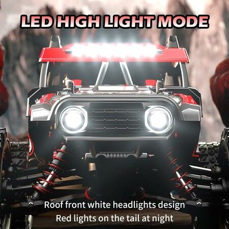 1:14 4WD RC Truck  2.4GHz  Remote Control LED HEAD LIGHTS Toy Cars Off Road Vehicle Climbing Racing OffRoad  All Terrain Monster TruckDual Batteries