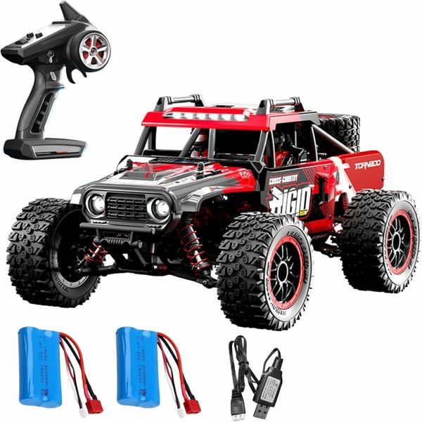 1:14 4WD RC Truck  2.4GHz  Remote Control LED HEAD LIGHTS Toy Cars Off Road Vehicle Climbing Racing OffRoad  All Terrain Monster TruckDual Batteries