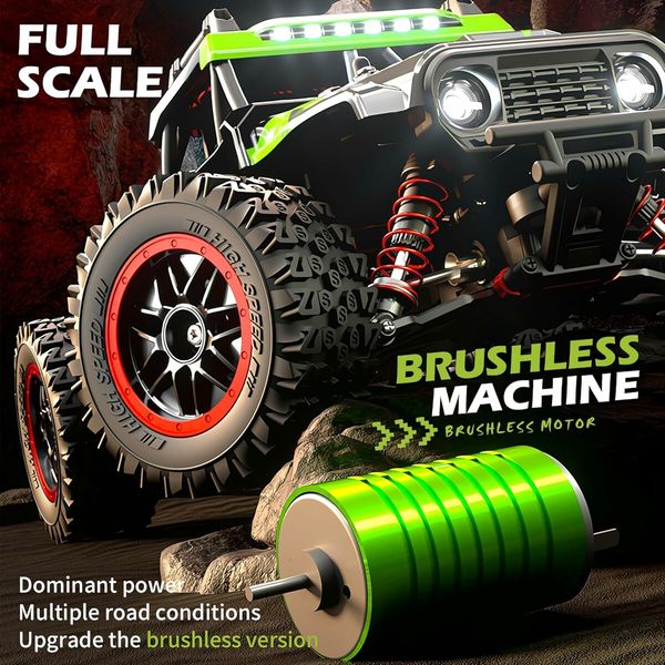 1:14 4WD RC Truck  2.4GHz  Remote Control LED HEAD LIGHTS Toy Cars Off Road Vehicle Climbing Racing OffRoad  All Terrain Monster TruckDual Batteries