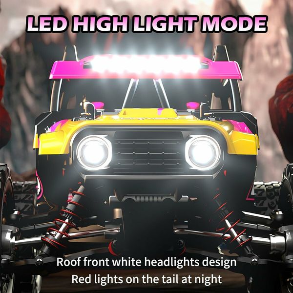 1:14 4WD RC Truck  2.4GHz  Remote Control LED HEAD LIGHTS Toy Cars Off Road Vehicle Climbing Racing OffRoad  All Terrain Monster TruckDual Batteries