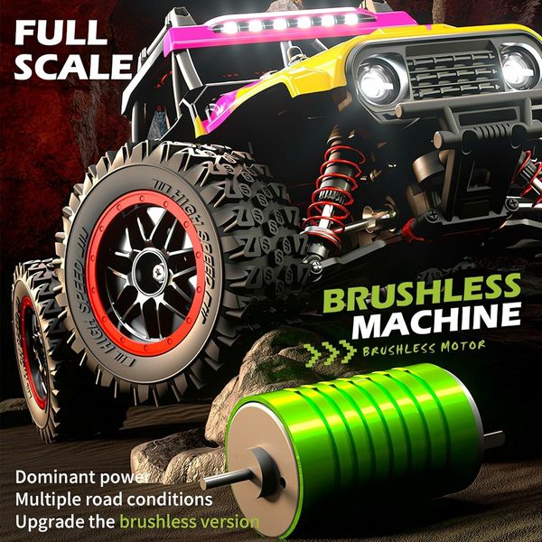 1:14 4WD RC Truck  2.4GHz  Remote Control LED HEAD LIGHTS Toy Cars Off Road Vehicle Climbing Racing OffRoad  All Terrain Monster TruckDual Batteries